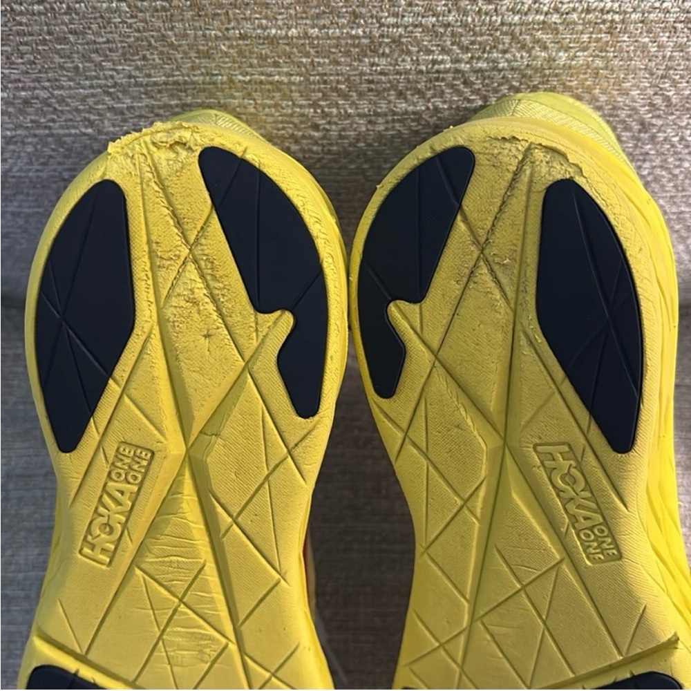 HOKA One One Rocket X Running Shoes Sneakers White / Yellow Mens size 9.5 - Picture 8 of 12